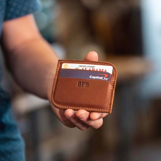 The Clark Personalized Fine Leather Front Pocket Wallet - Groomsmen Gift
