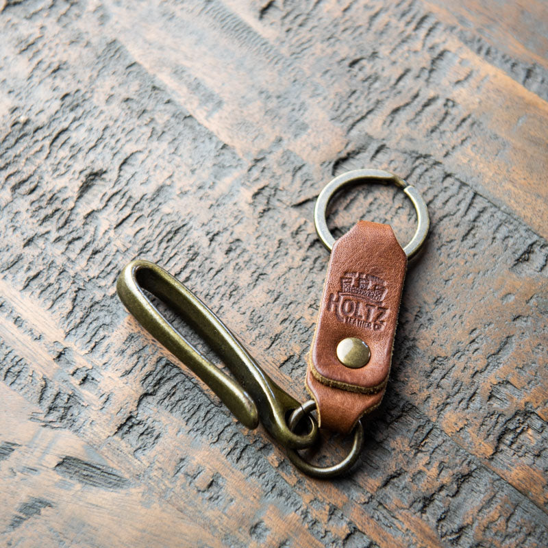 The Big Bass Personalized Fine Leather Keychain Fish Hook Key Ring Holder - Grooms Gift - Wedding Party Gift
