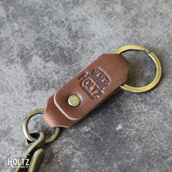The Big Bass Personalized Fine Leather Keychain Fish Hook Key Ring Holder - Grooms Gift - Wedding Party Gift