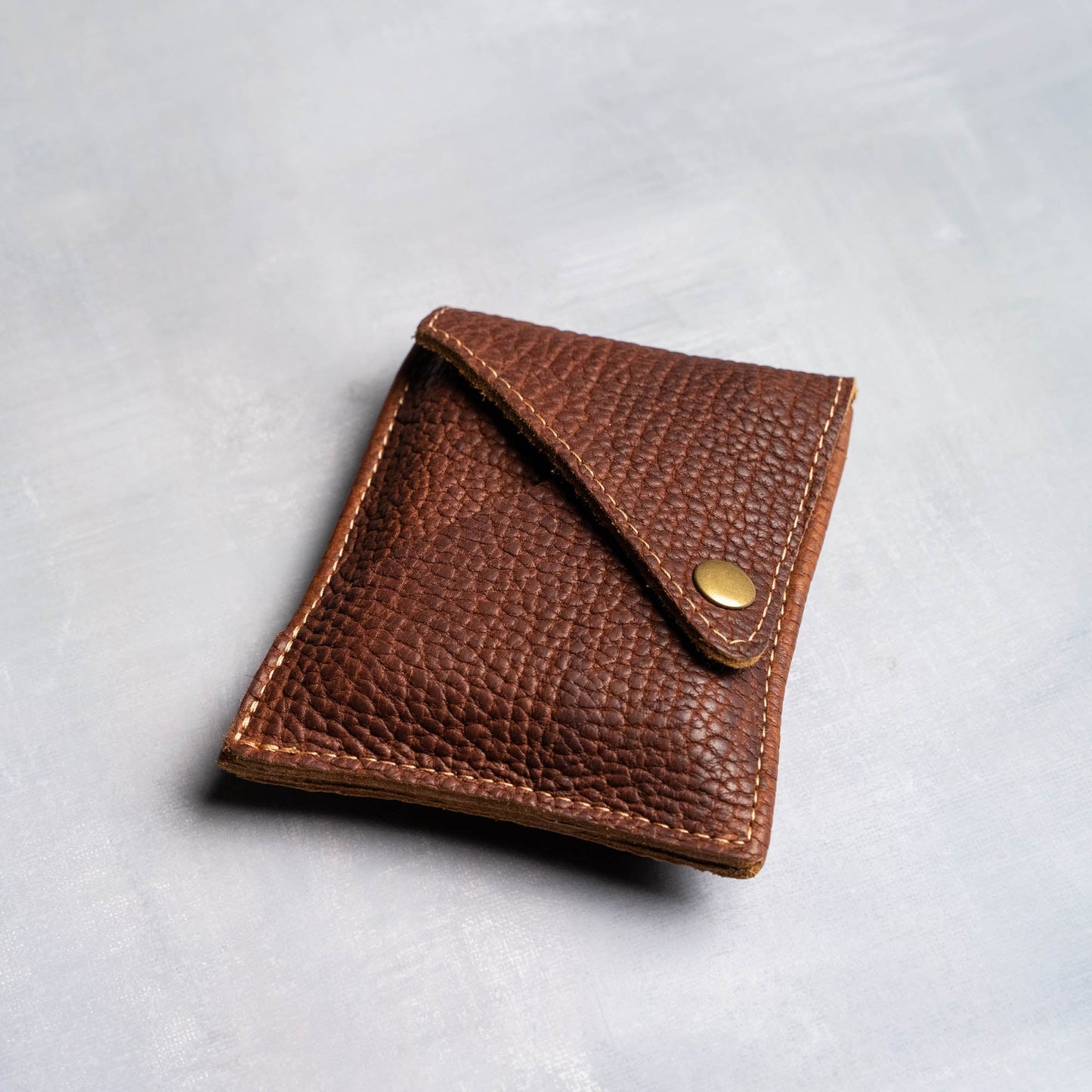 Personalized Shrunken Bison Leather Card Deck Sleeve - Grooms Gift - Wedding Party Gift