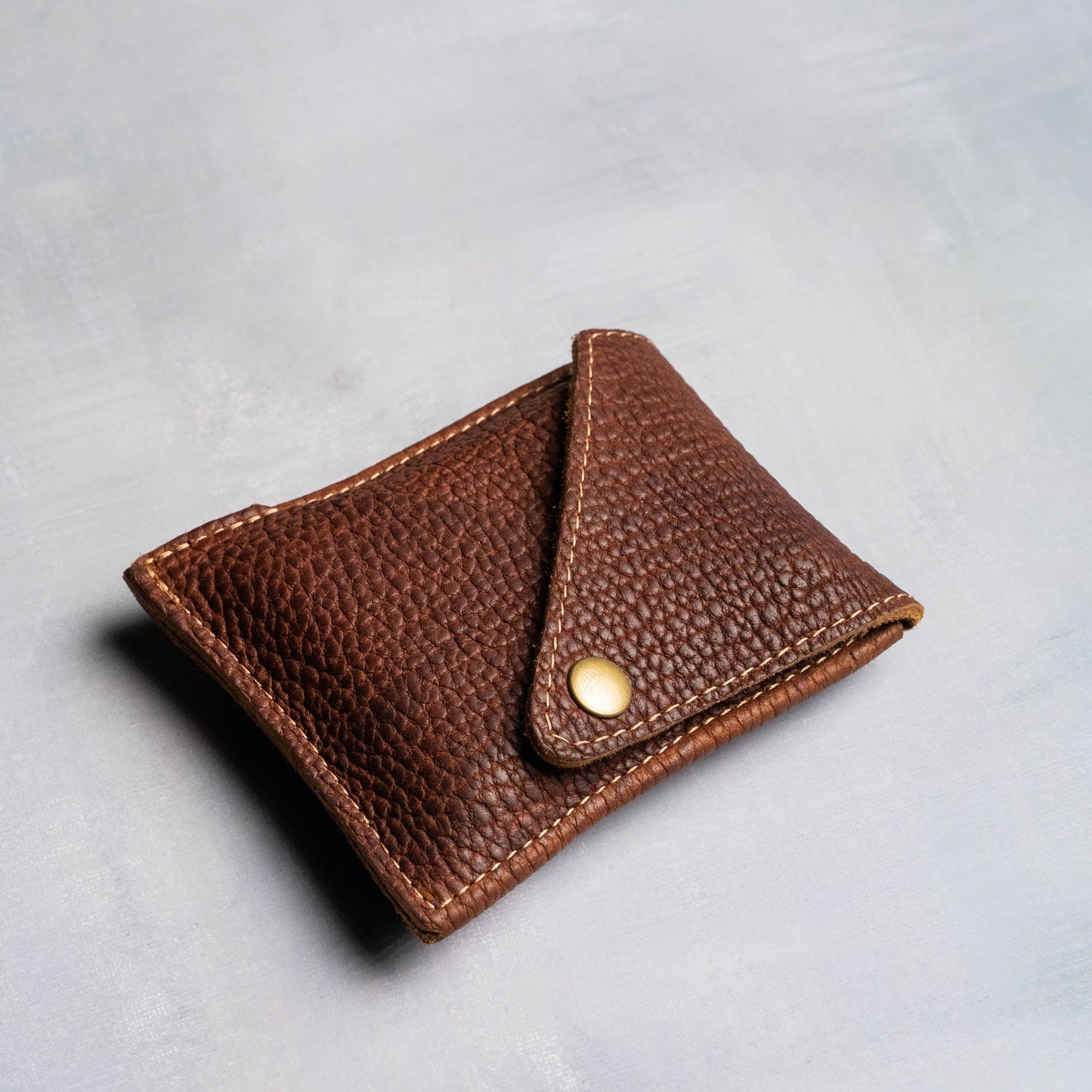 Personalized Shrunken Bison Leather Card Deck Sleeve - Grooms Gift - Wedding Party Gift