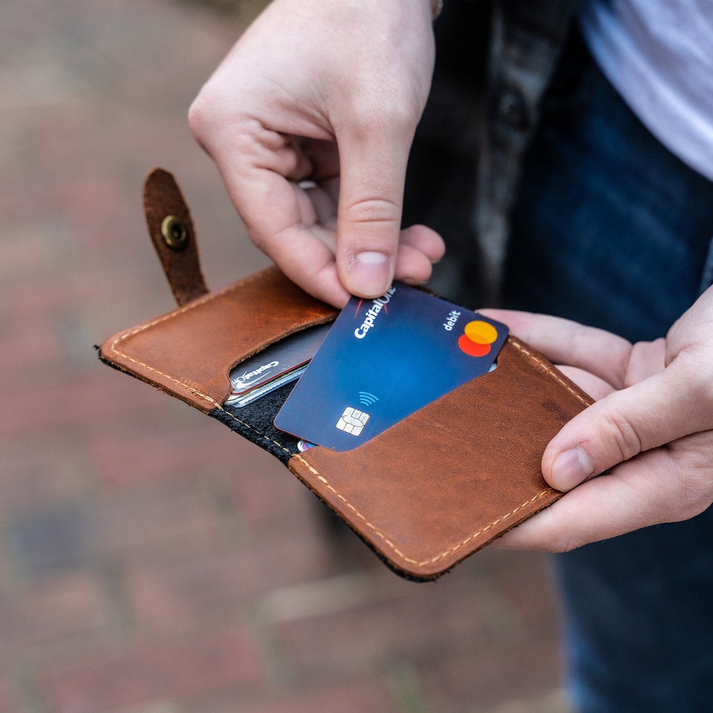 The Doolittle Fine Leather Snap Closure Wallet BiFold - Bridesmaid or Groomsmen Gift