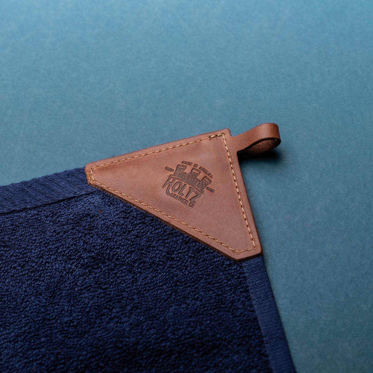 Personalized Fine Leather Tabbed Golf Towel with Magnet & Carabiner - Groomsmen Gift
