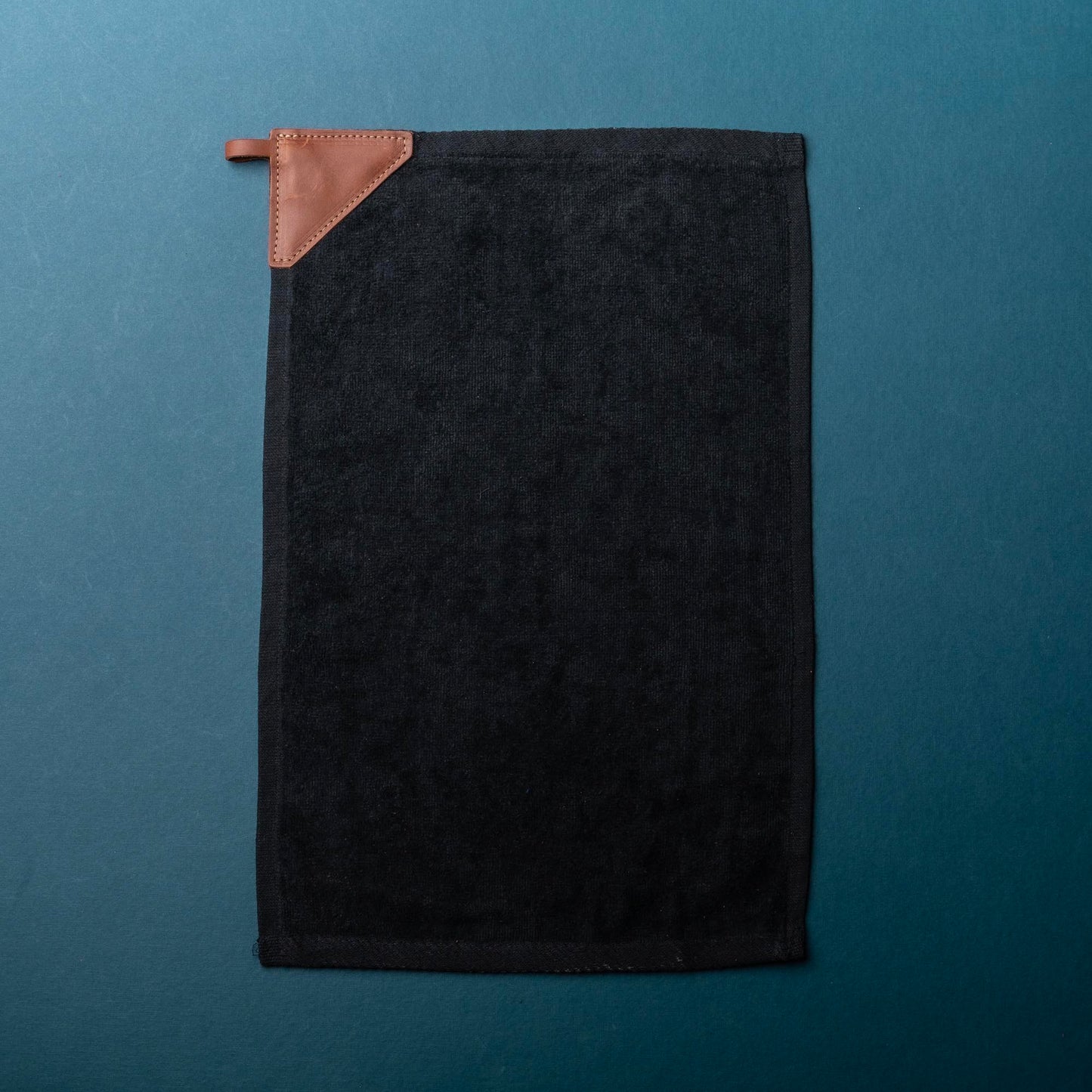 Personalized Fine Leather Tabbed Golf Towel with Magnet & Carabiner - Groomsmen Gift