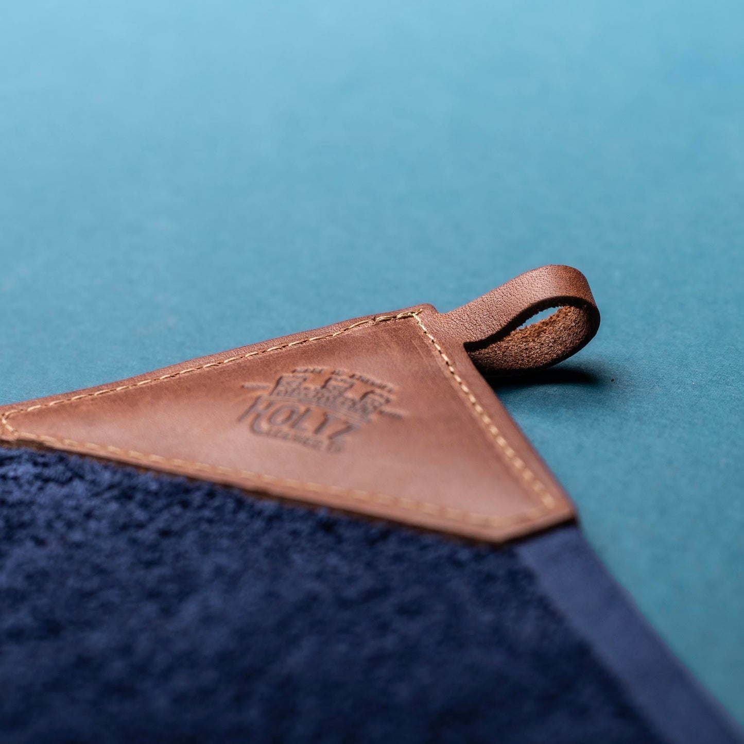 Personalized Fine Leather Tabbed Golf Towel with Magnet & Carabiner - Groomsmen Gift