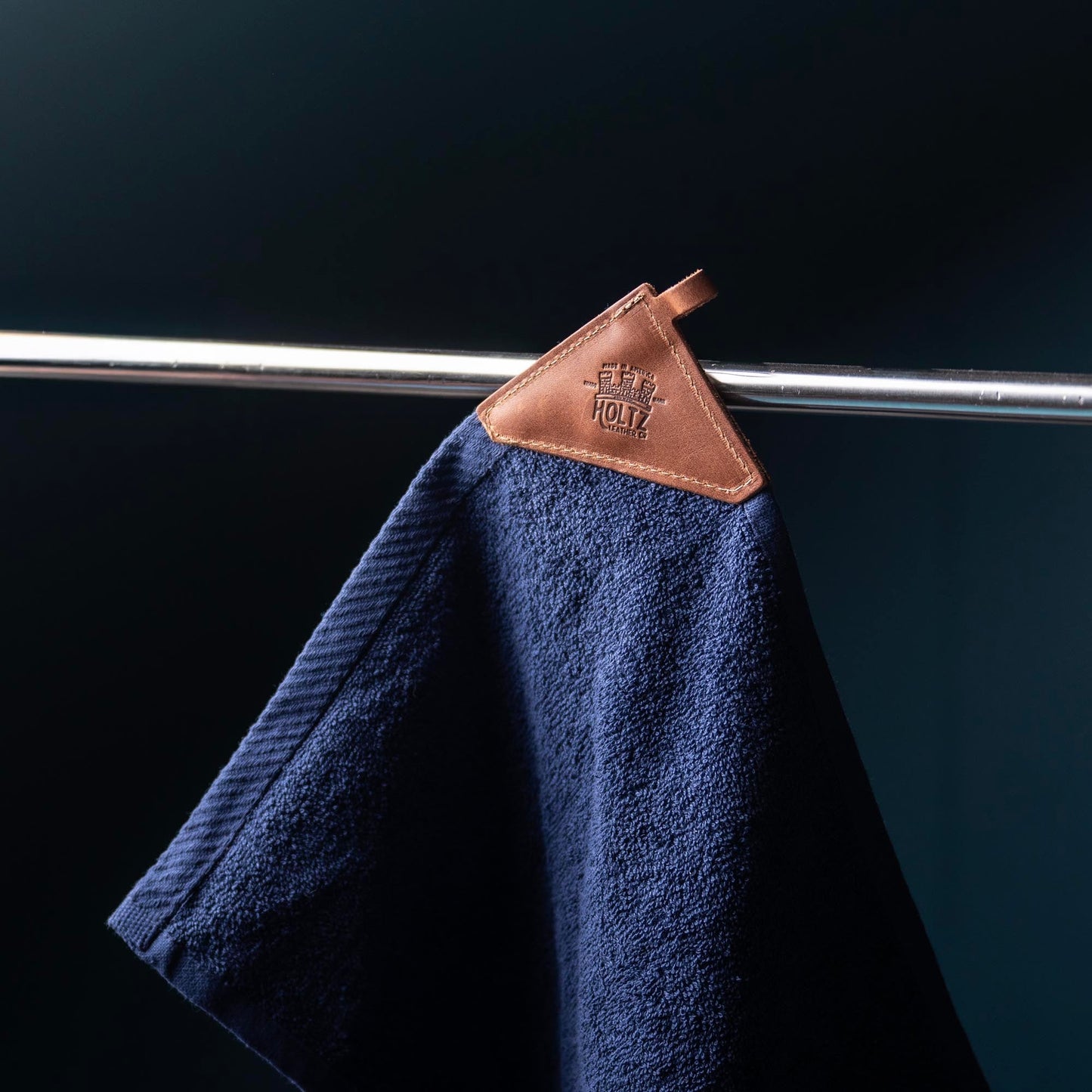 Personalized Fine Leather Tabbed Golf Towel with Magnet & Carabiner - Groomsmen Gift