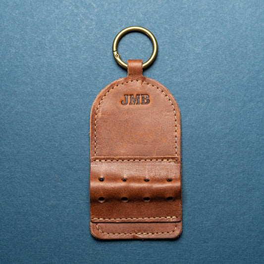Personalized Fine Leather Golf Bag Tag and Tee Holder - Groomsmen Gift