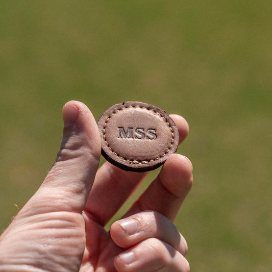 Personalized Fine Leather Golf Ball Markers - Set of 3 - Groomsmen Gift
