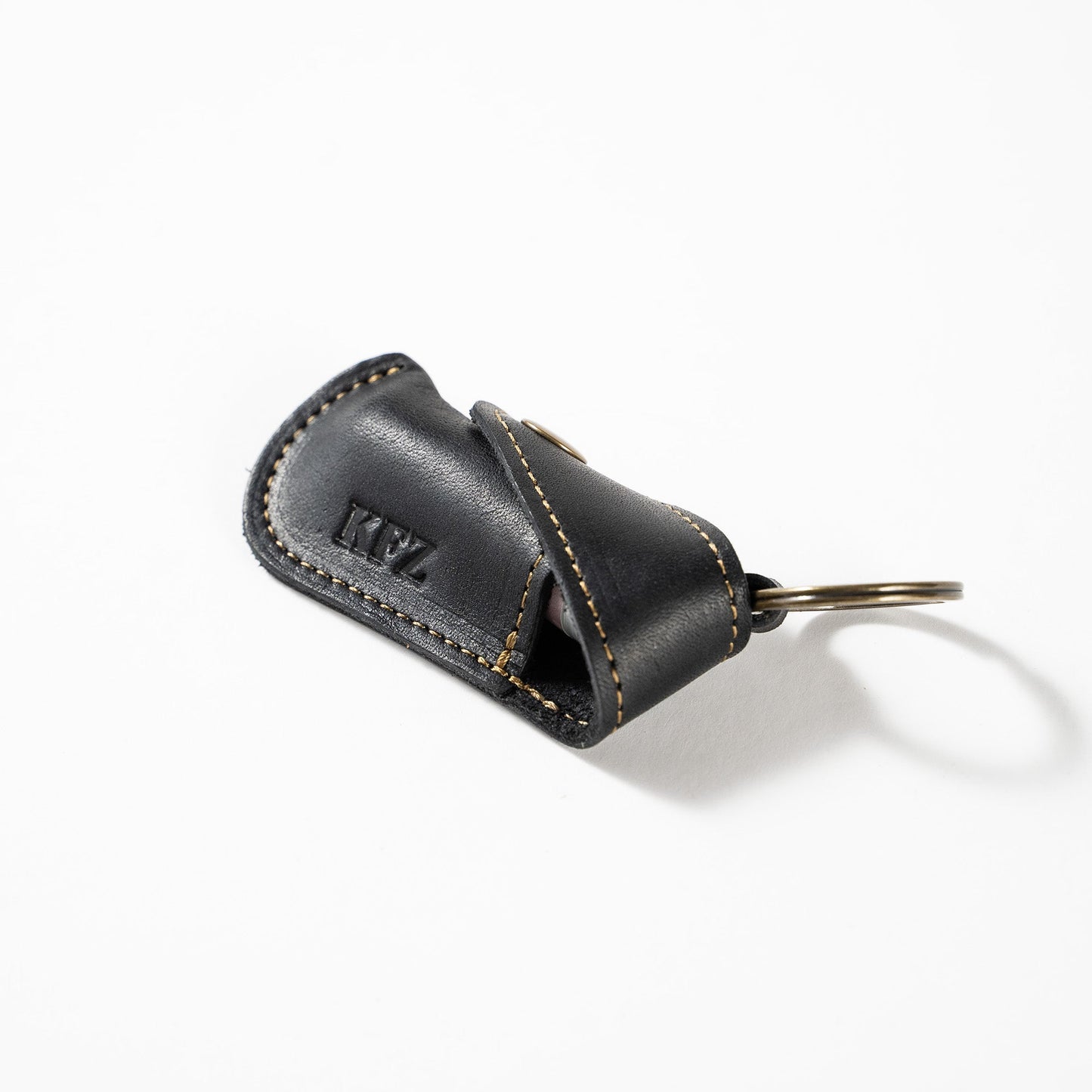 The Sidekick Personalized Fine Leather Lip Balm Holster with Key Ring -Bridesmaids Gift - Wedding Party Gift