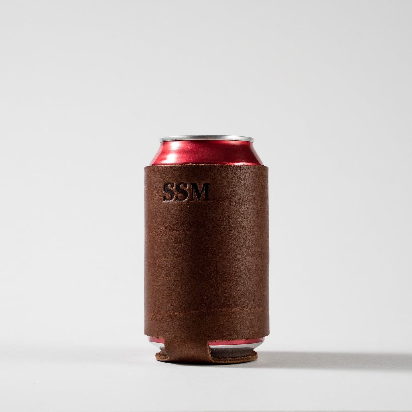 The Blitz Can Coozie - Personalized Full-Grain Leather - Grooms Gift - Wedding Party Gift