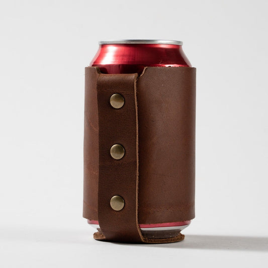 The Golf Blitz Can Coozie - Full-Grain Leather - Groomsmen Gift