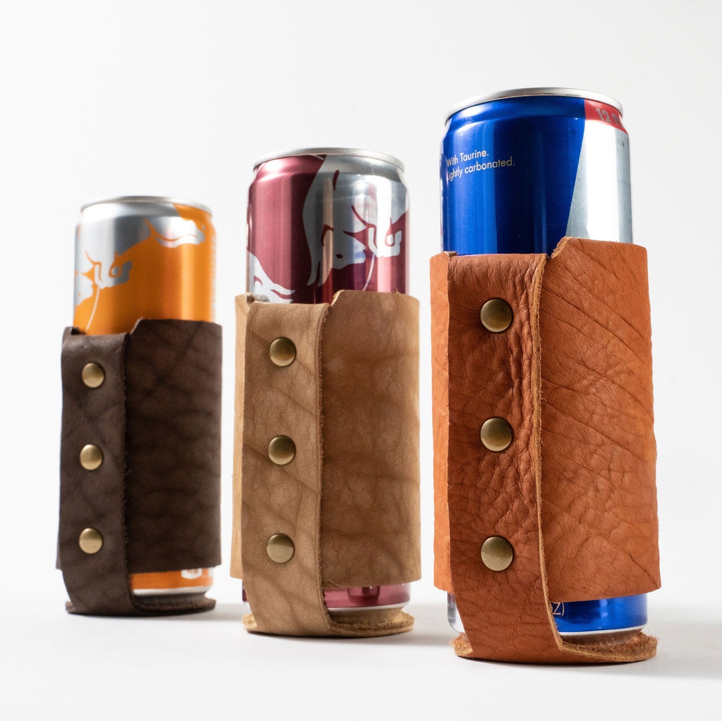 The Blitz Can Coozie - Personalized Bison Full-Grain Leather - Grooms Gift - Wedding Party Gift