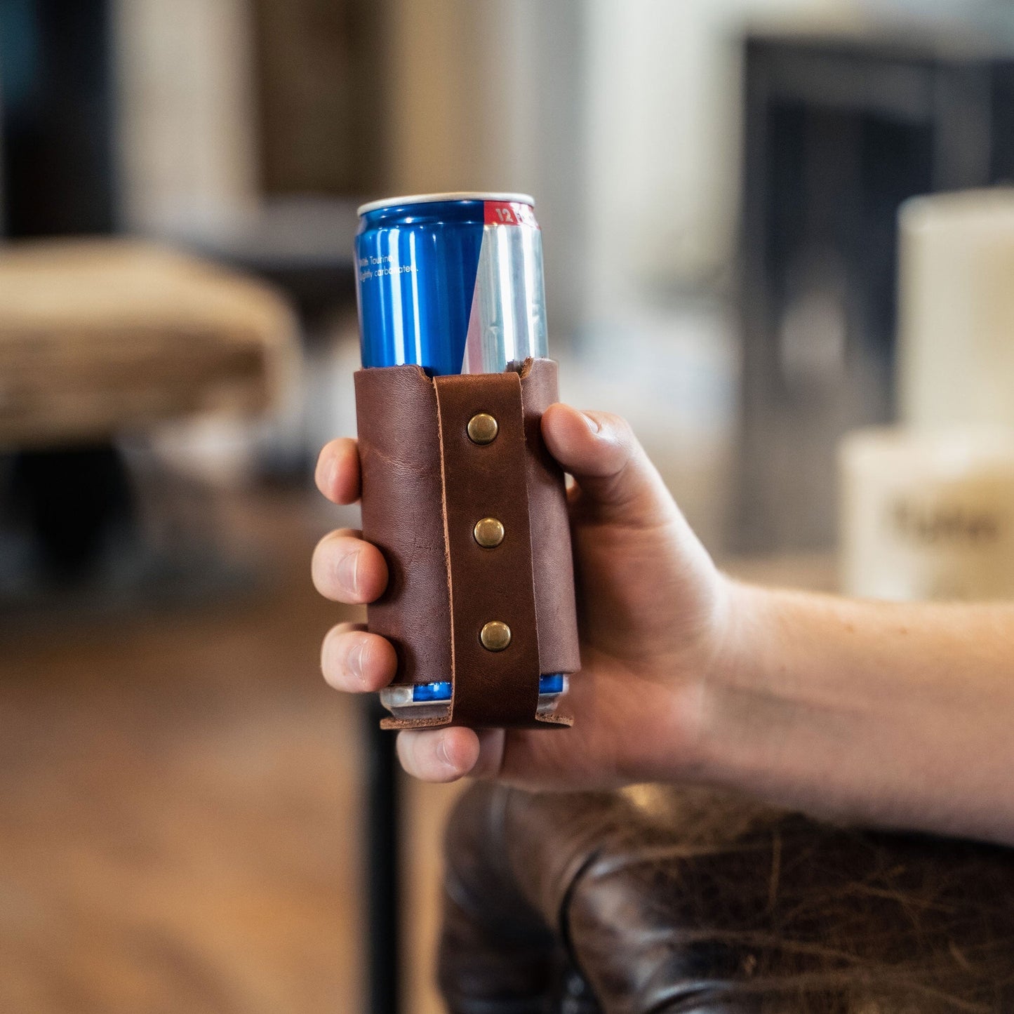 The Golf Blitz Can Coozie - Full-Grain Leather