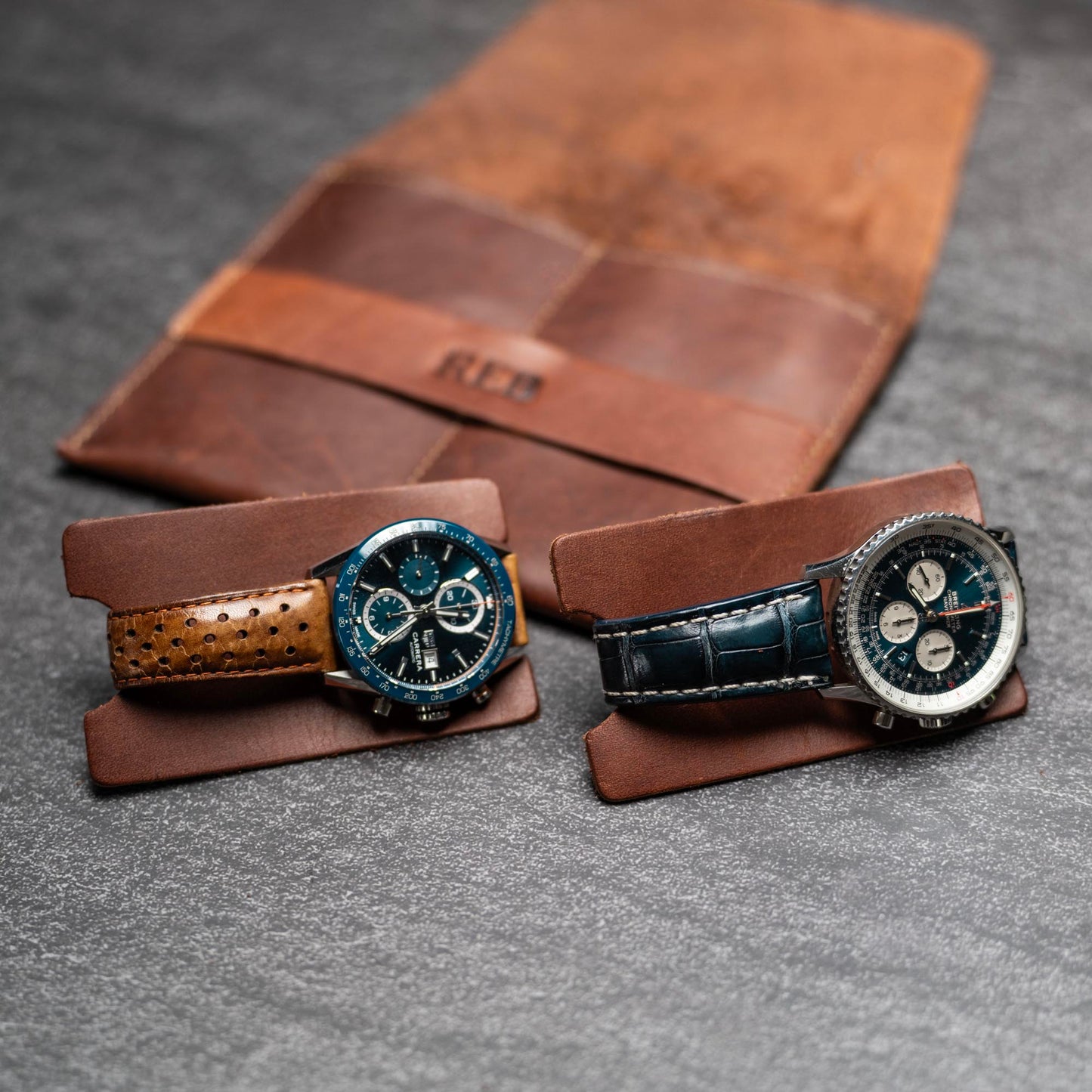 The Meridian - Personalized Full Grain Leather Watch Holder Travel Case - Groomsmen Gift