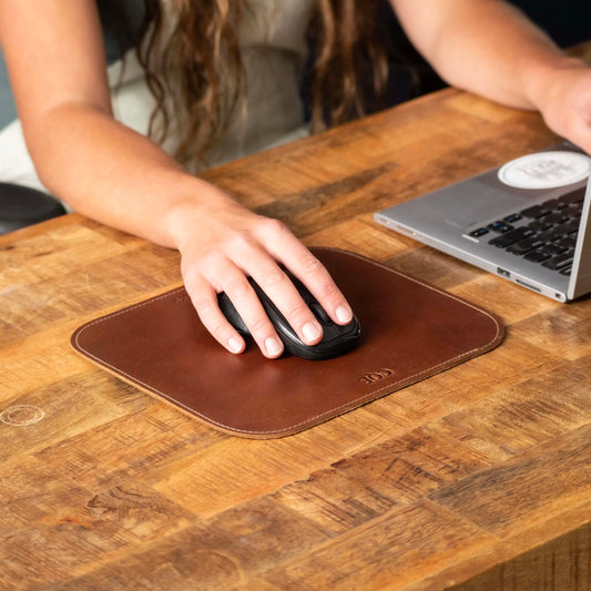 The Architect Personalized Fine Leather Mouse Pad Mousepad Office Accessories - Grooms Gift - Wedding Party Gift