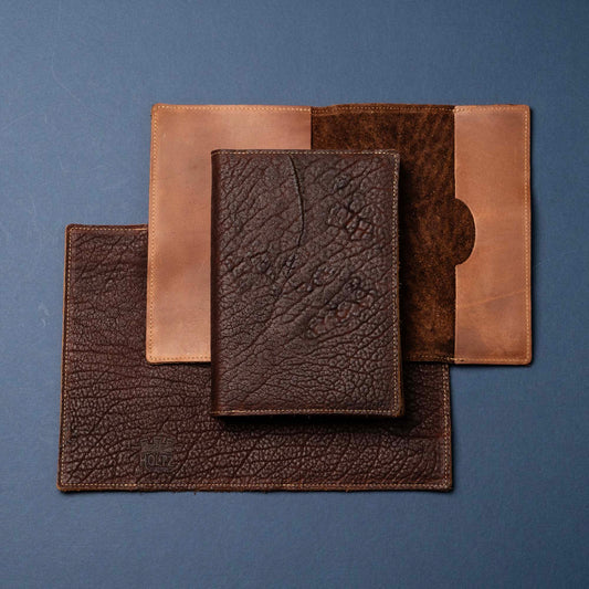 Personalized Leather Journal with Shrunken Bison Leather Cover - The Scholar - Groomsmen or Bridesmaid Gift
