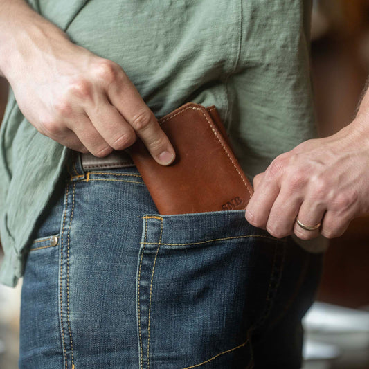 The Trifecta Personalized Leather Tri-Fold Wallet with ID Slot - Groomsmen Gift