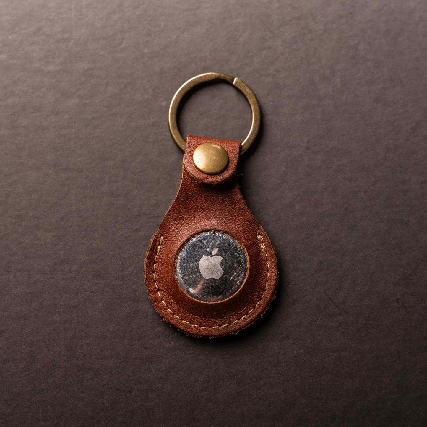 The Beacon Leather Air Tag Keychain
