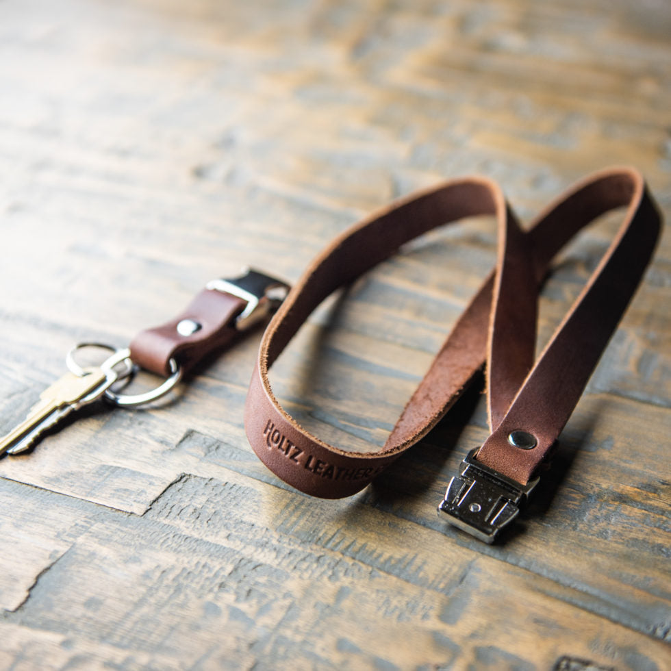 The Engineer – Personalized Fine Leather Lanyard – Badge Holder Keychain - Grooms Gift - Wedding Party Gift