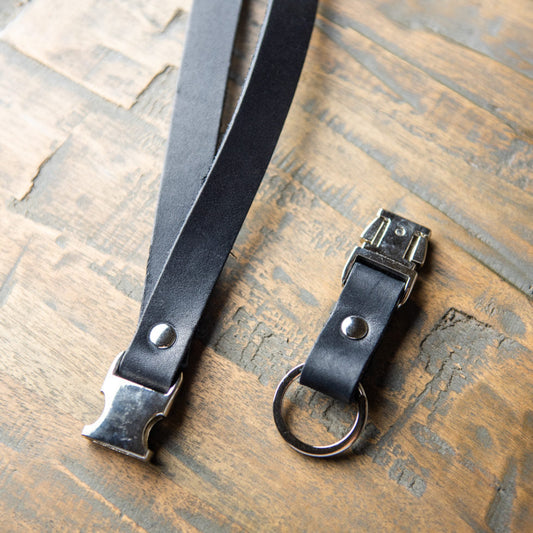 The Engineer – Personalized Fine Leather Lanyard – Badge Holder Keychain - Grooms Gift - Wedding Party Gift