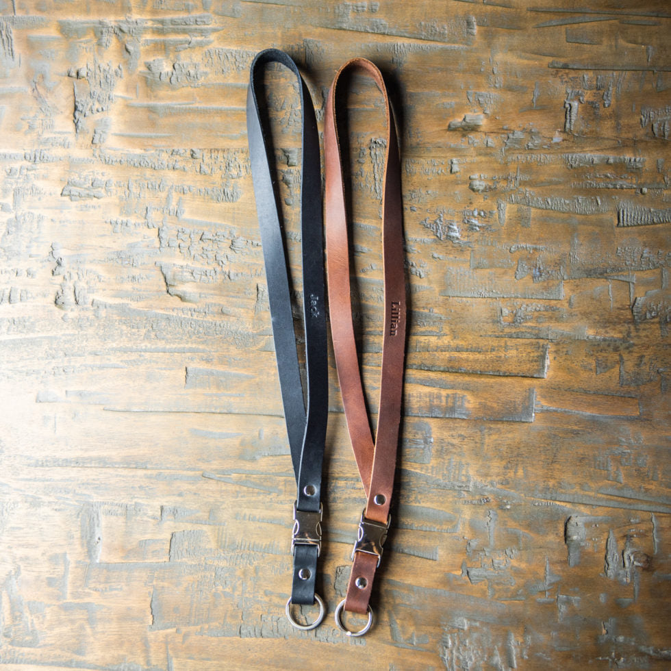 The Engineer – Personalized Fine Leather Lanyard – Badge Holder Keychain - Grooms Gift - Wedding Party Gift