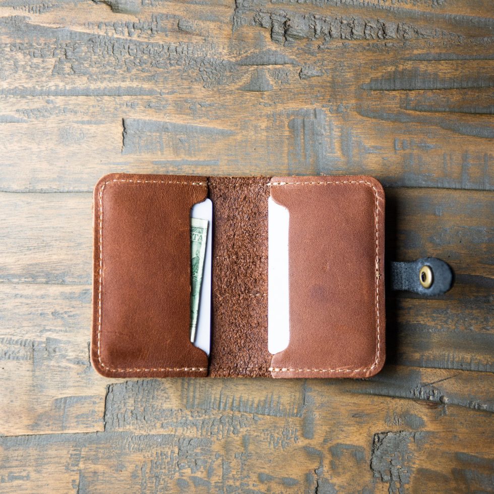 The Doolittle Fine Leather Snap Closure Wallet BiFold - Bridesmaid or Groomsmen Gift