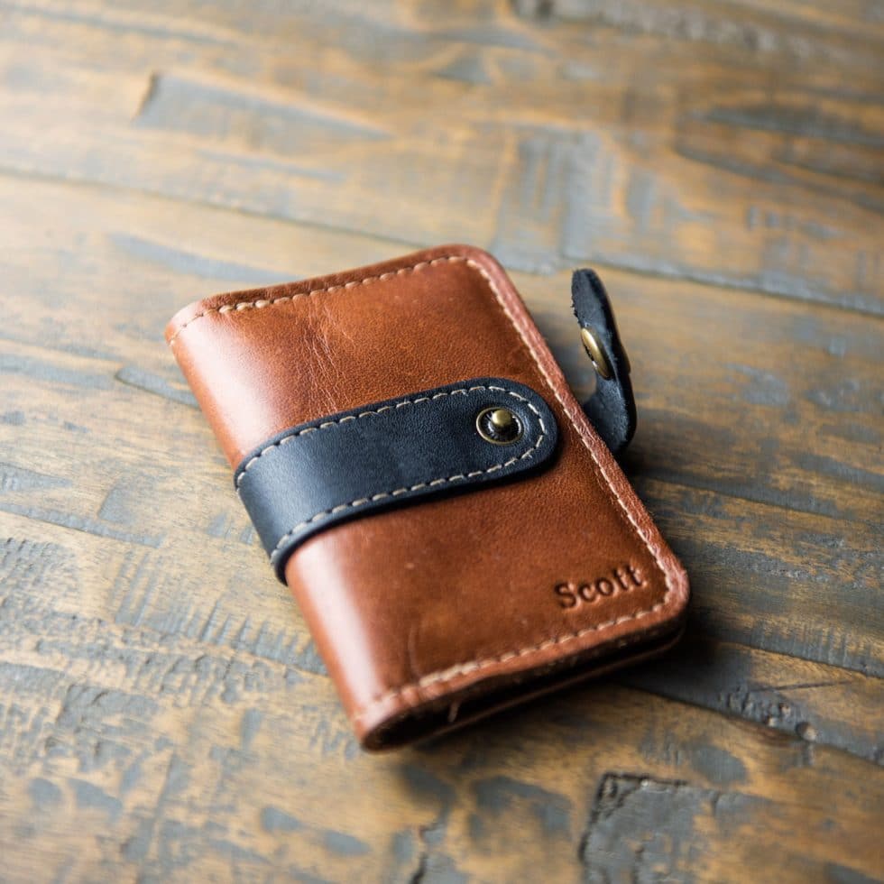 The Doolittle Fine Leather Snap Closure Wallet BiFold - Bridesmaid or Groomsmen Gift
