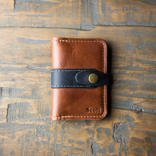 The Doolittle Fine Leather Snap Closure Wallet BiFold - Bridesmaid or Groomsmen Gift
