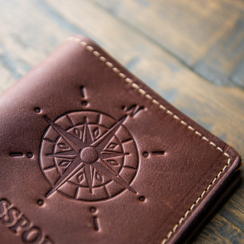 The Pioneer Fine Leather Passport Wallet Passport Cover - Honeymoon - Bridesmaids or Groomsmen Gift