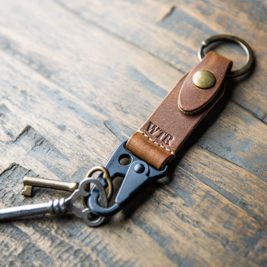 The Henry Personalized Fine Leather Keychain - Grooms Gift - Wedding Party Gift