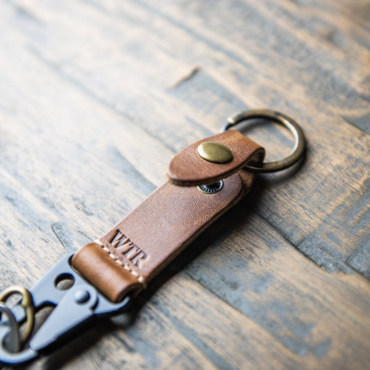 The Henry Personalized Fine Leather Keychain - Grooms Gift - Wedding Party Gift