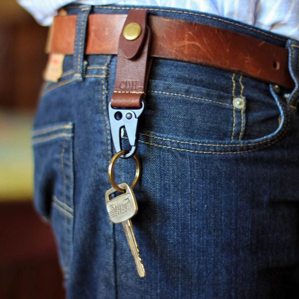 The Henry Personalized Fine Leather Keychain - Grooms Gift - Wedding Party Gift