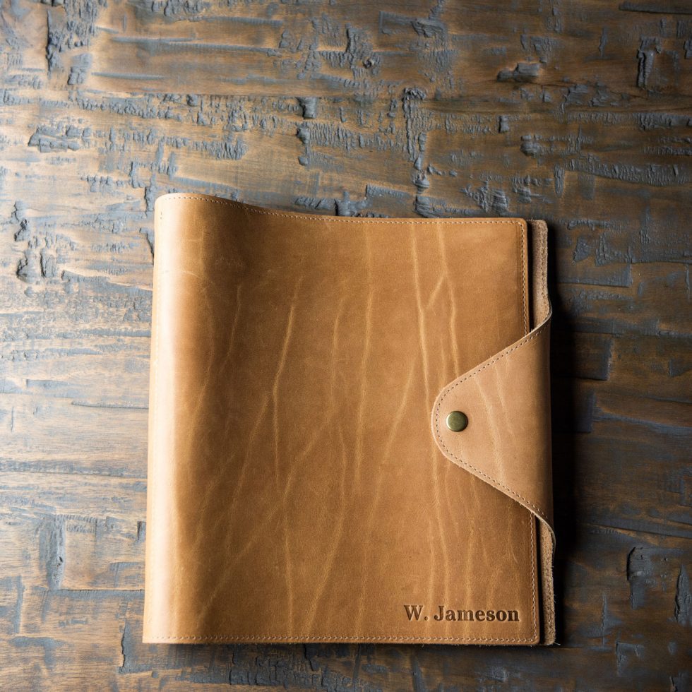 The Langley – Personalized Fine Leather 3 Ring Binder Notebook Photo Album - Wedding Gift