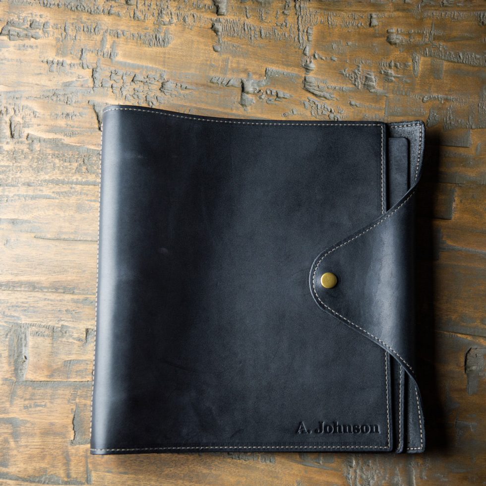 The Langley – Personalized Fine Leather 3 Ring Binder Notebook Photo Album - Wedding Gift