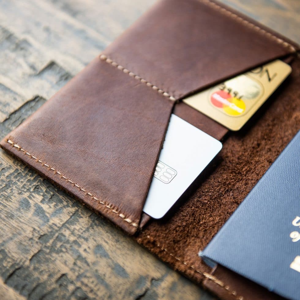 The Pioneer Fine Leather Passport Wallet Passport Cover - Honeymoon - Bridesmaids or Groomsmen Gift