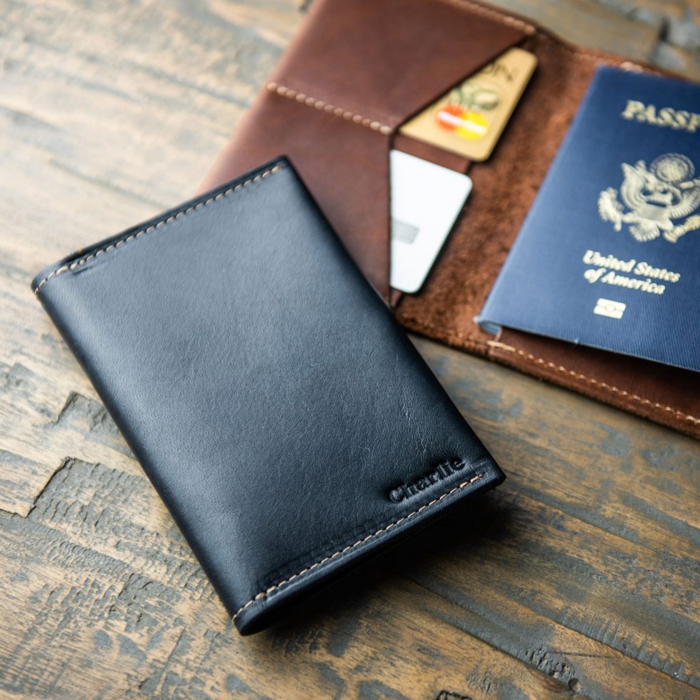 The Pioneer Fine Leather Passport Wallet Passport Cover - Honeymoon - Bridesmaids or Groomsmen Gift