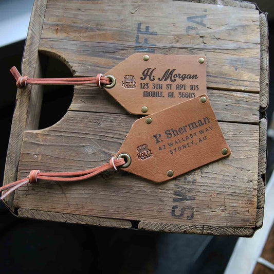 The Traveler Fine Leather Luggage Tag - Wedding Party Gift - Honeymoon Gift
