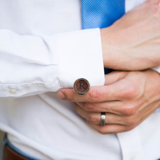 Personalized Fine Leather Cufflinks - Groomsmen Gift
