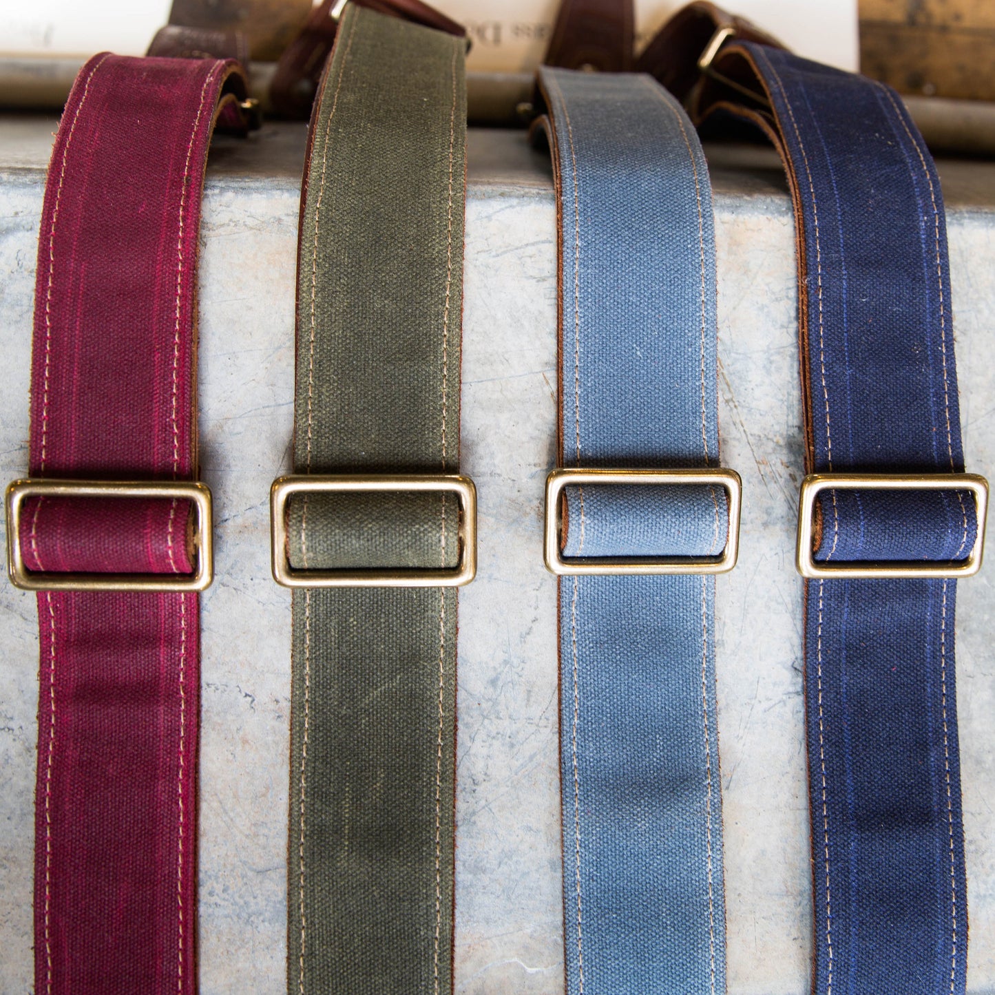 The Hill Fine Leather and Canvas Personalized Guitar Strap - Grooms Gift - Wedding Party Gift