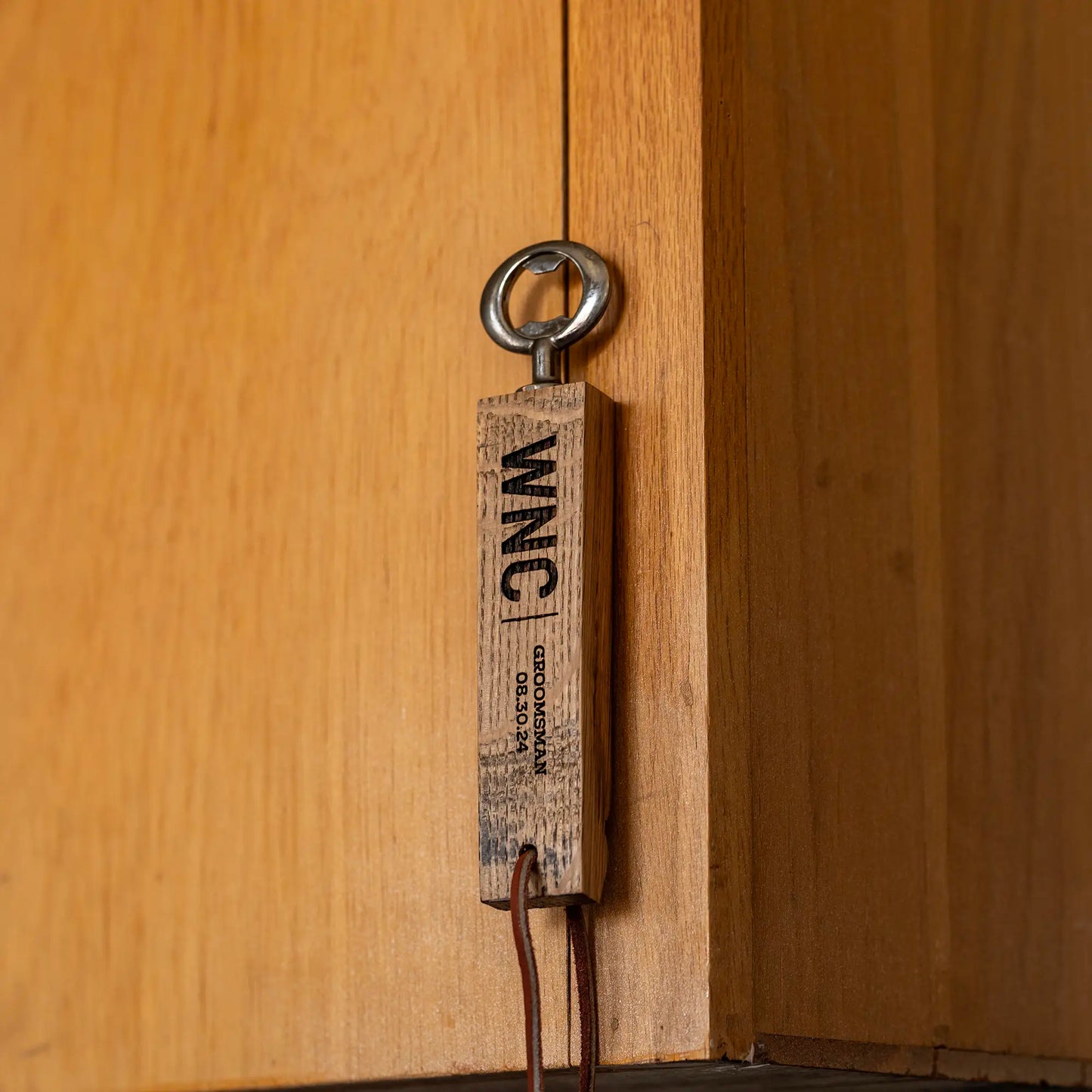 Personalized Bottle Opener Made From Tennessee Whiskey Barrel - Grooms Gift - Wedding Party Gift
