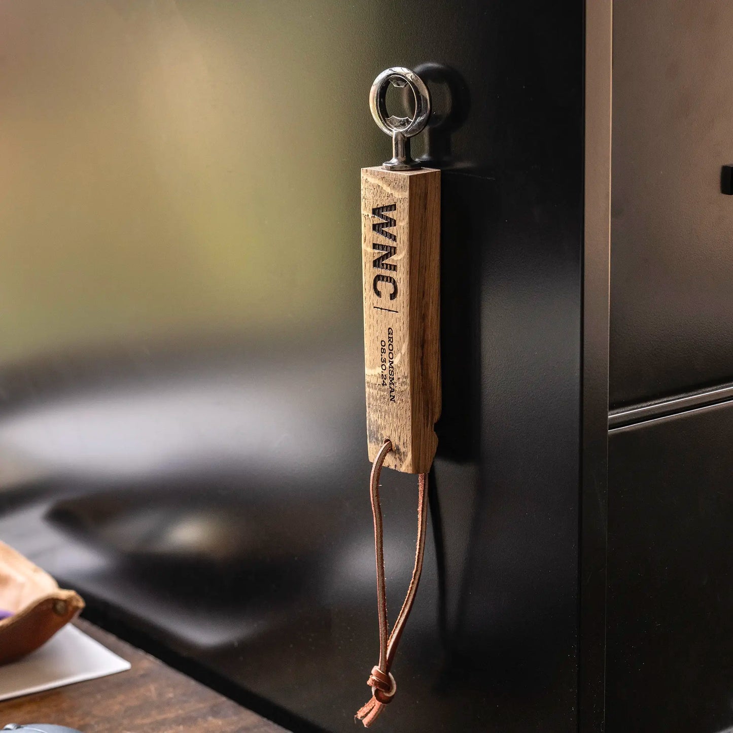 Personalized Bottle Opener Made From Tennessee Whiskey Barrel - Grooms Gift - Wedding Party Gift