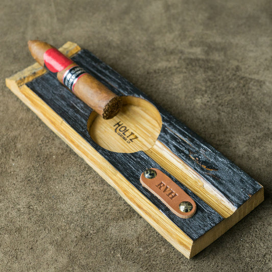 The Cuban Personalized Tennessee Whiskey Barrel Cigar Holder with Ashtray - Grooms Gift - Wedding Party Gift