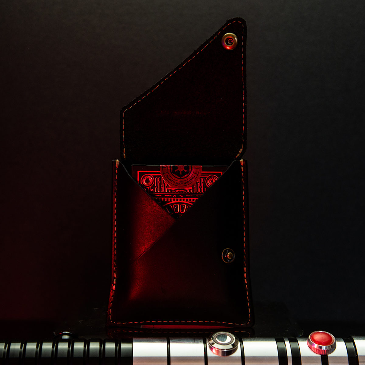 Theory 11 Dark Side Card Deck With Personalized Fine Leather Card Sleeve - Grooms Gift - Wedding Party Gift