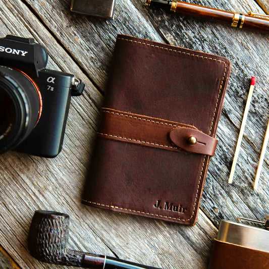 The Surveyor Fine Leather Pocket Journal Cover for Field Notes - Groomsmen or Bridesmaids Gift