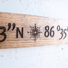 Personalized Coordinates Sign From Tennessee Whiskey Barrel Stave - Wall Art