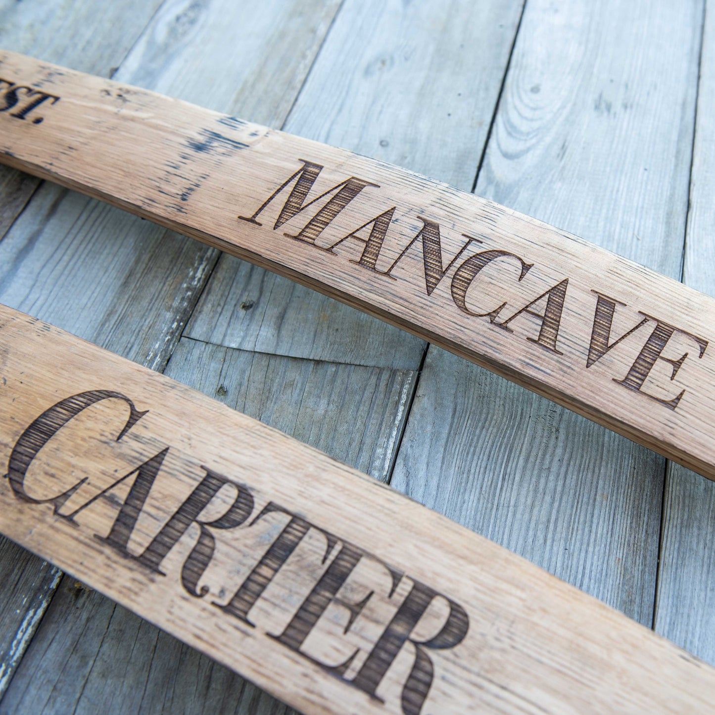 Personalized Family Name Sign From Tennessee Whiskey Barrel Stave - Wall Art