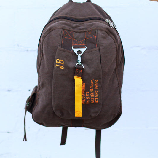 Vintage Military Flight Bag Backpack – Personalized Groomsmen Gift