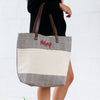 Personalized Stripe Two Toned Canvas Tote - Bridesmaid Gift