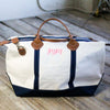 Weekend Travel Overnight Navy and Canvas Bag – Personalized Bridesmaids Bridal Party Gifts