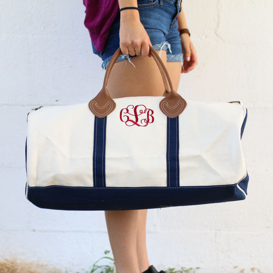 Personalized Women's Round Travel Duffel Bag - Bridesmaid Gift
